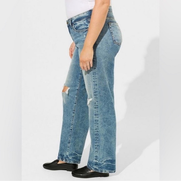 TORRID Perfect Wide Leg Vintage‎ Stretch Jean Y2K Baggy Acid Wash Size 20R - Picture 4 of 11